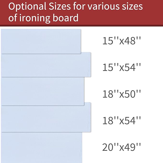 Premium Felt Underlay Ironing Board Padding with Thick White Polyester Felt Pad (18" x 54")