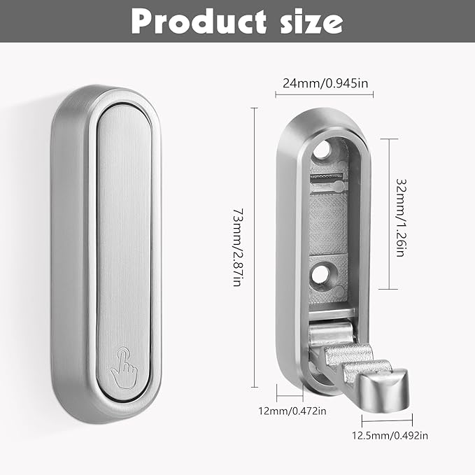 Folding Coat Hooks, 6 Pcs Foldable Silver Wall Hooks Heavy Duty Foldable Hook Bathroom Towel Hooks Robe Hooks Wall Mounted for Hanging Coat Towels Clothes Hat Bags Keys