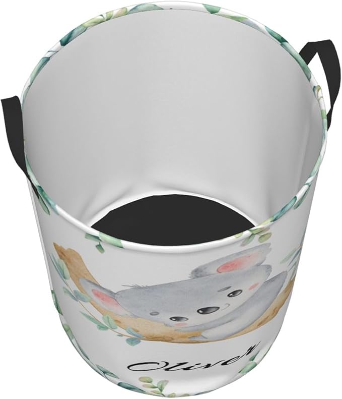 Personalized Koalas Laundry Basket For Baby Kids Boys Girls Adult Custom Hamper Basket With Name For Bathroom Bedrooms Collapsible Baby Laundry Basket, Dirty Clothes Hamper With Handles