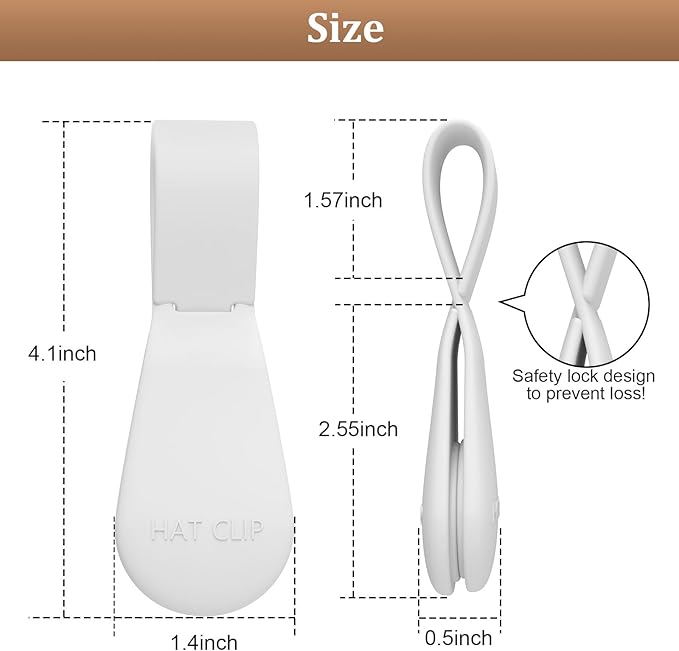 Magnetic Hat Clip 1-Pack - The Light Gray Hat Clip for Travel on Bag, Magnetic Hat Clips for Bag, and Secure Hat Holder for Travel on Caps & Beach Hats, Vacation Essentials