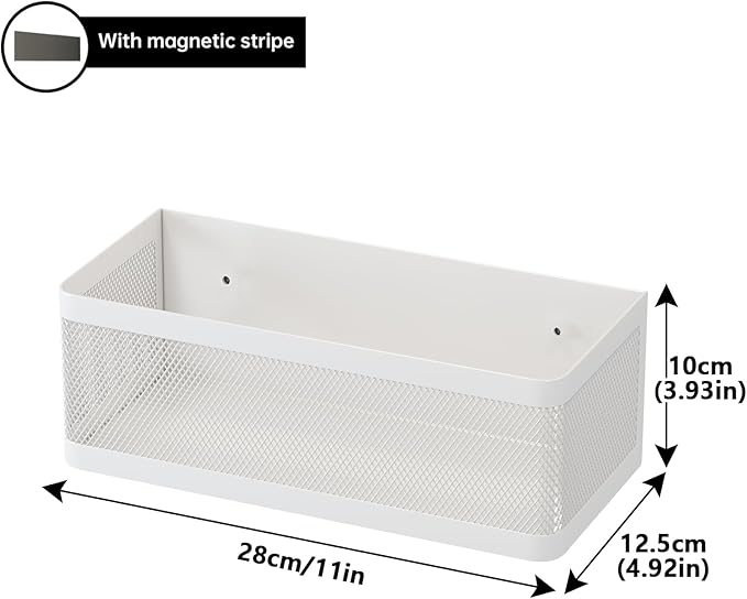Magnetic Shelf for Washing Machine & Fridge, White, L11in*W4.9in*H3.9in, 16.5 lbs Capacity