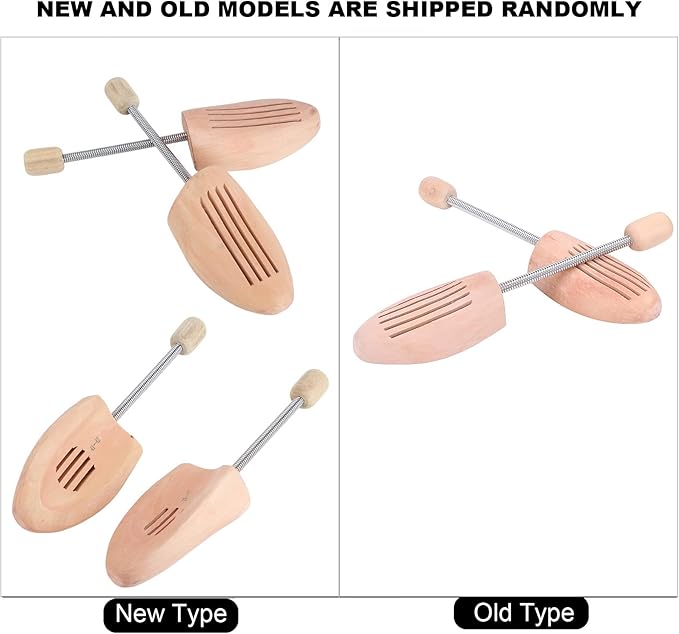 2Pcs Shoe Tree for Men Women, Wood Shoe Tree Stretcher Shaper with Spring Column, Lightweight Wooden Shoe Stretchers(37-38)