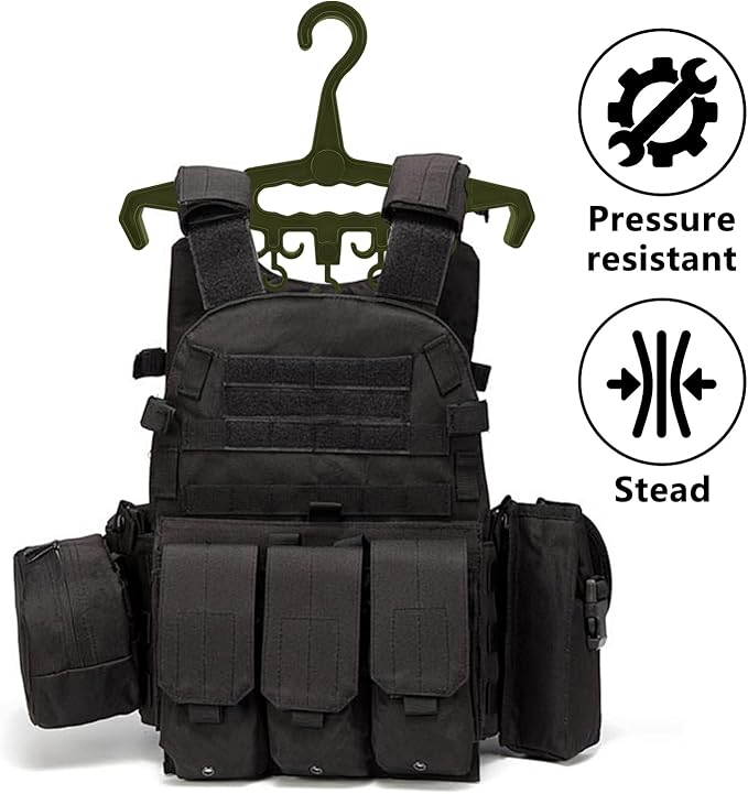 YOZWOO Gear Hanger Heavy Duty Standard Hanger Load Capacity Durable High Impact Resin for Body Armor Utility Police Military Gear Scuba Survival Equipment (Upgraded Green)