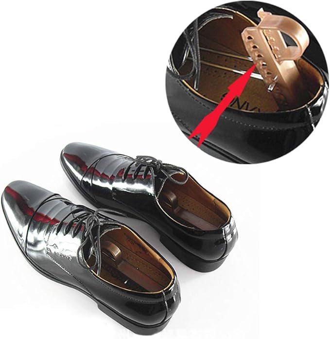 WAJJ 10 Pairs Plastic Shoe Tree Stretcher Shaper for Men Adjustable Length Shoes Boot Holder Shaper Support(Brown Men)