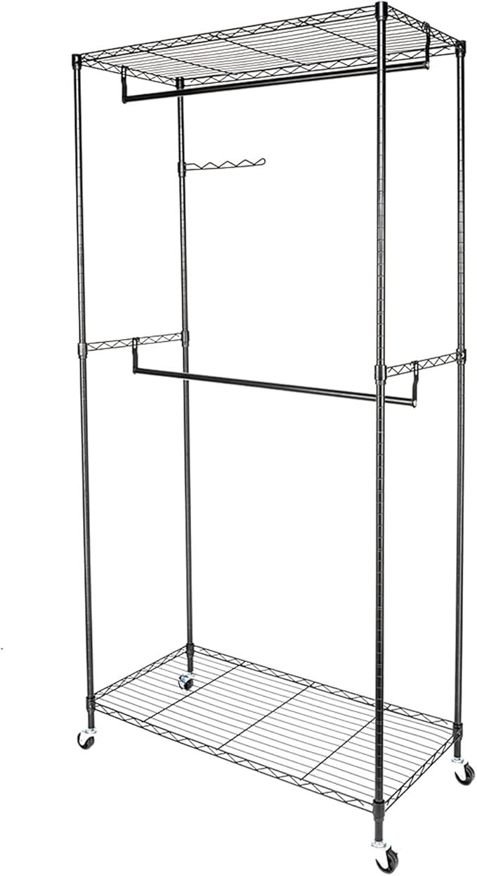 Savins gt1-zj Closet Organizer Garment Rack Clothes Hanger Home Shelf Heavy Duty Furniture