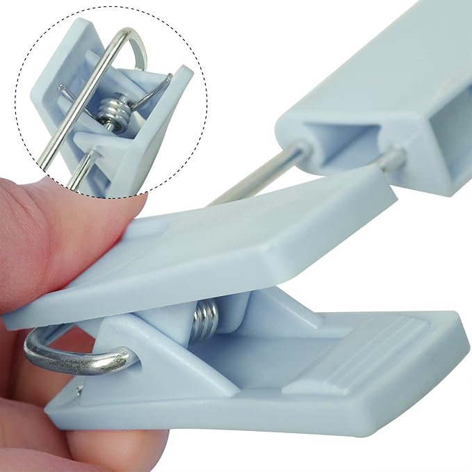 Pants Hangers with Clips Skirt Hangers for Women Plastic Clip Hanger for Pants Clothes (50pack, Blue)