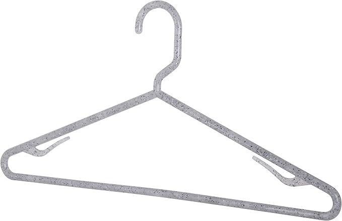 Simplify Granite Look Design 10 Pack Hangers | Closet Organization | Clothes | Shirt | Durable Plastic | Grey