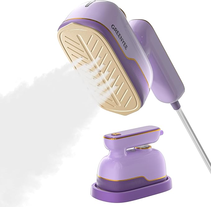 Travel Steamer Iron for Clothes, Portable Handheld Garment Steamer with 6 Smart Modes, Strong Penetrating Steam, 180° Rotatable Handle, 150ml Large Tank for Home & Travel (purple)