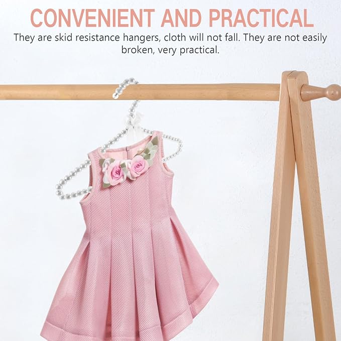 Cabilock Pearl Baby Hangers Mini Kids Clothes Rack Non-Slip Toddler Clothes Hanger for Nursery Closet Organization Space-Saving