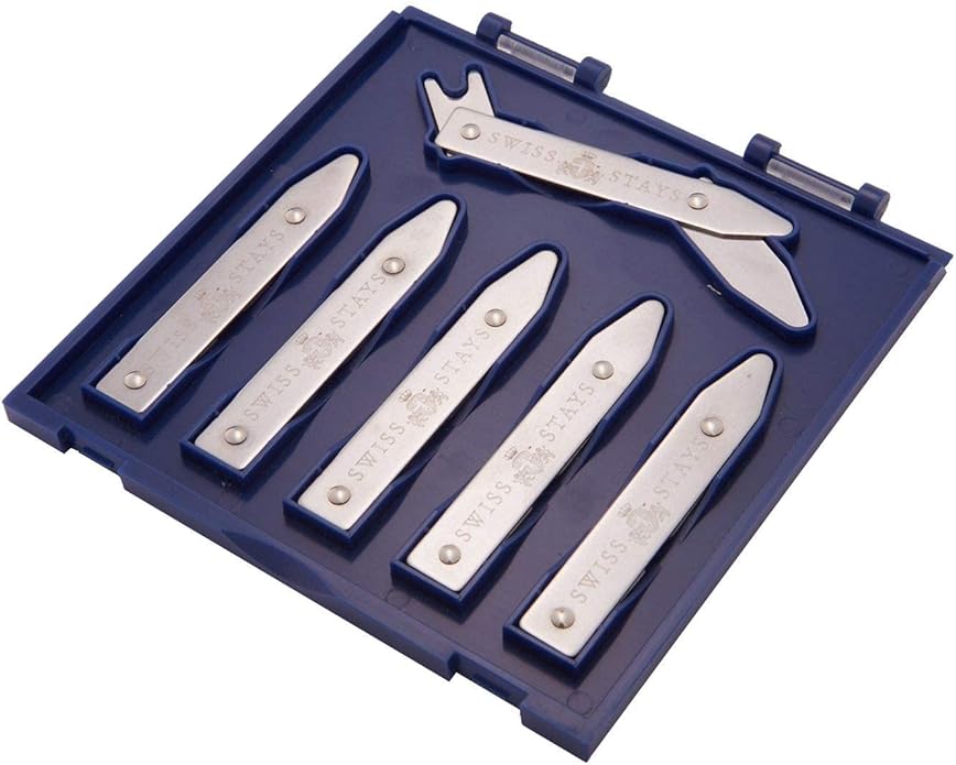 Cuff-Daddy 3 Pairs Adjustable Stainless Steel Collar Stays