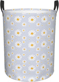 Daisy Flowers Round Laundry Hamper Storage Basket Toys Clothes Organizer Bin For Home Bathroom Bedroom Dorm Nursery, 38l