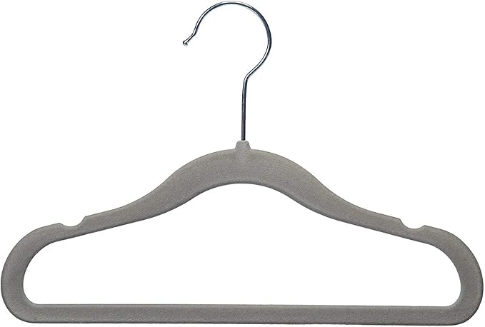 Childrens Velvet Hangers - 10 Black Velvet Hangers (for use with Child Garment Rack)