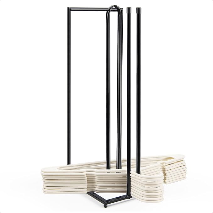 Hanger Stacker, Metal Hanger Storage Organizer Hold up to 60 Velvet Hangers, Space Saver Clothes Hanger Holder for Closet and Laundry, Black