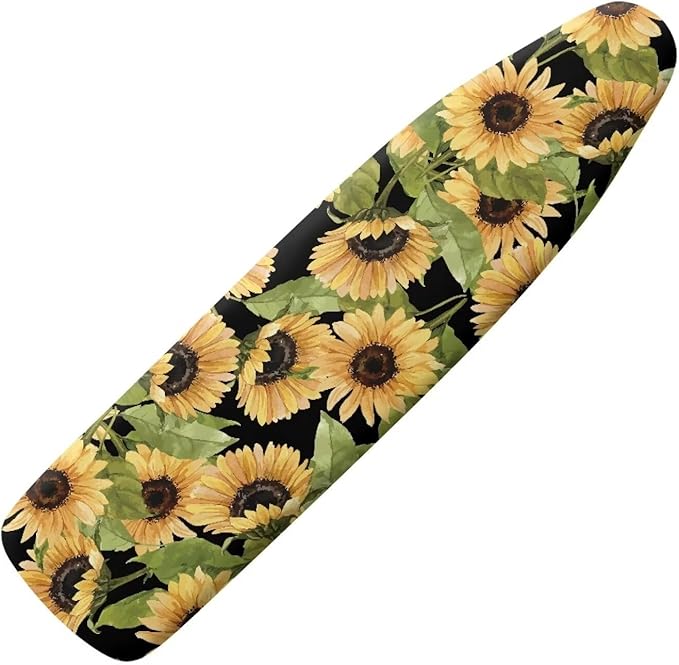 GLENLCWE Sunflower Ironing Board Cover,Floral Iron Board Cover Ironing Replacement for Home Decor Heavy Duty Thick Ironing Board Protective Cloth with Elastic Edge