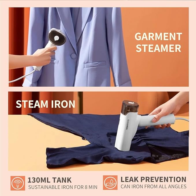 1000w Travel Garment Steamer for Clothes: Foldable Portable Handheld Clothing Mini Steamers Travel Size Hand held Electric Small steam Iron Travel Dorm Essentials