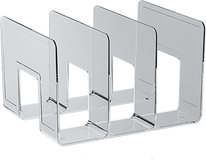 2 PCS Acrylic Purse Organizer for Closet, 8-Slot Bag & Purse Organizer, No Assembly, Clear Handbag Storage Shelf for Shelf Divider Handbags, Clothes, Sweater