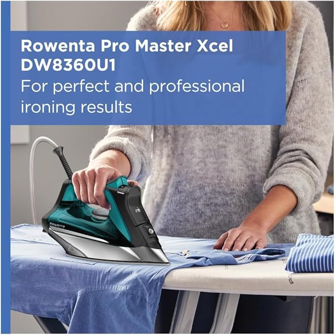 Rowenta Pro Master Stainless Steel Soleplate Steam Iron for Clothes,210g/min,400 Microsteam Holes,Cotton,Wool,Poly,Silk,Linen,Nylon,1775 Watts Iron Steamer- Clothes,Powerful Steam DW8360(Pack of 3)