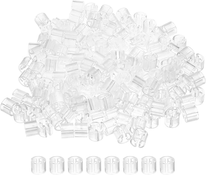 PATIKIL 300 Pcs Clothes Hanger Marker Blank Plastic Garment Tags Size Hanger Markers Fit 3mm Rod for Garment Color Coding Snap Labels Accessories, Transparent