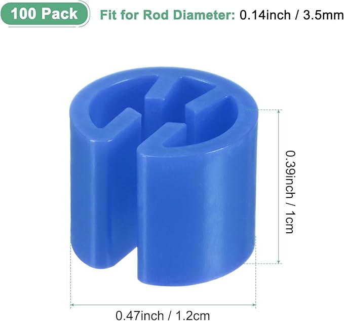 100-Pack Clothes Hanger Markers Blank, Plastic Garment Color Coded Size Clips Fit 3.5mm Rod for Clothing/Wire Hangers, Colored Coding Marker [Dark Blue]