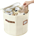 Shoe Organizer Round for Closet - Foldable Shoe Storage Bin with Clear Lid, Compact Zapateras Sandals Tall Boots Organizer Box for Mudroom Small Spaces Under Bed - 16.9"×13"