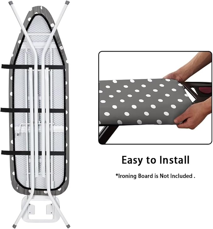 SEANATIVE Grey Polka Dot Ironing Board Cover and Pad Soft Stretchy Iron Pad Covers Home Decorative Ironing Board Replacement Covers
