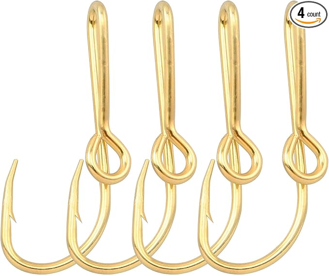 4pcs Gold Fish Hook Hat Clip for Outdoor, Hat Pins
