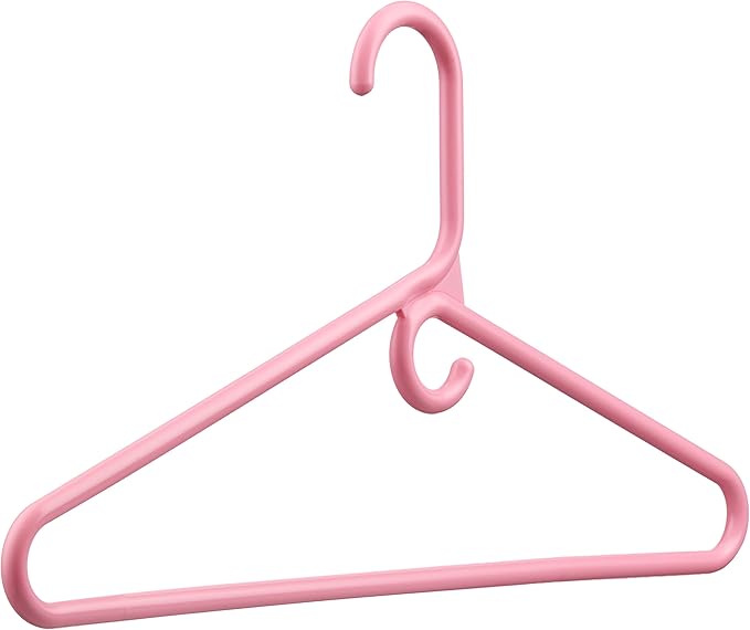 DEILSY™ Pink Heavy Duty Hangers with Hooks for Scarves & Belts – Thick and Strong Clothes Hangers for Shirts, Jackets, Pants, and Dresses – Space-Saving Plastic Hangers – Pack of 30