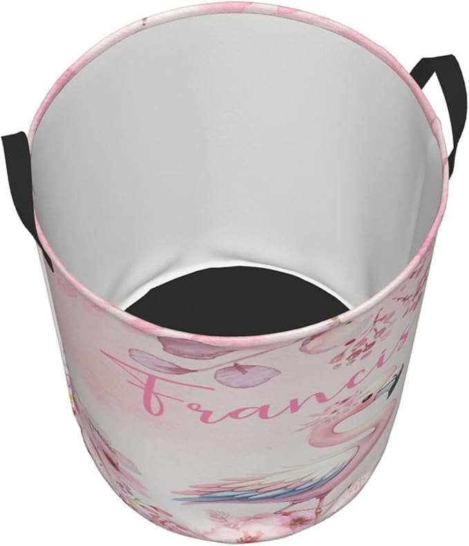Personalized Flamingo Laundry Basket For Baby Kids Boys Girls Adult Custom Hamper Basket With Name For Bathroom Bedrooms Collapsible Baby Laundry Basket, Dirty Clothes Hamper With Handles