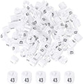 MECCANIXITY Clothes Hanger Marker Colored Hanger Sizer Garment Markers Tag (Number 43, White) for Garment Clothing Color Coding, Pack of 100 Pcs