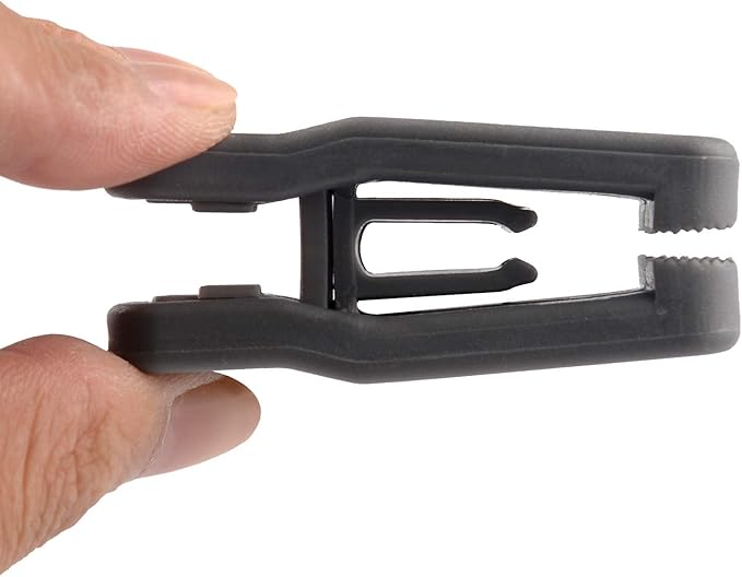 Premium Heavy Duty ABS Plastic Slim-line Hanger Set of Finger Clips for Velvet Hangers - 20 Pack (Gray)