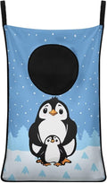 ZFRXIGN Penguin Hanging Laundry Hamper Cute Animal Laundry Baskets Dirty Hamper for Clothes Organizers Washable Hampers Room Decor Toys Storage Bin Bedroom Hamper Bag Blue