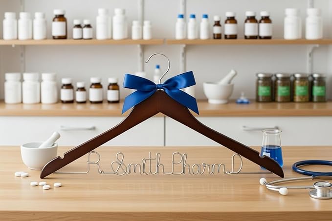 First White Coat Hanger, Pharmacist New Doctor Gift, PhD Gift, White Coat Ceremony, Medical School Graduation