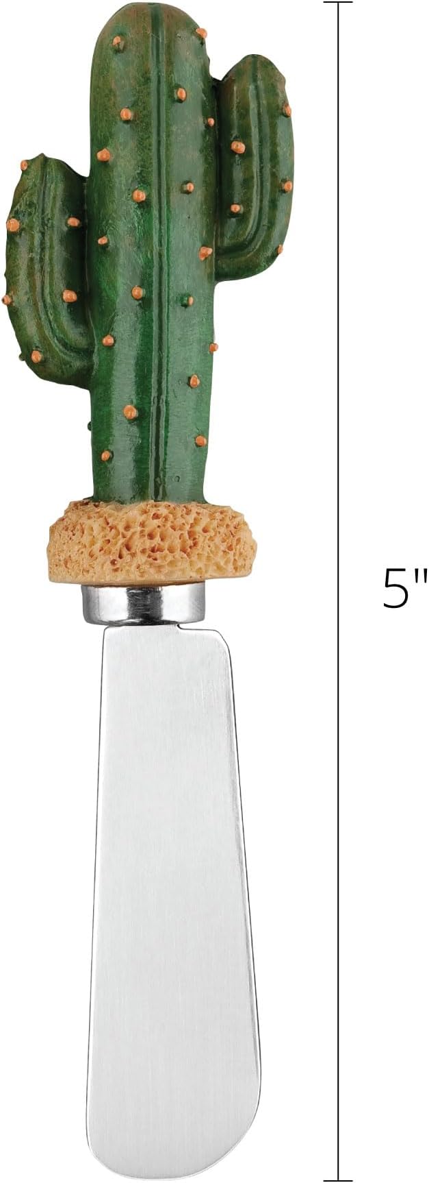 Supreme Housewares Saguaro Cactus Cheese Spreaders, Hand-Painted Resin Handles with Stainless Steel Blades for Spreading Cream Cheese, Butter, Jam, or Sandwich, Set of 4