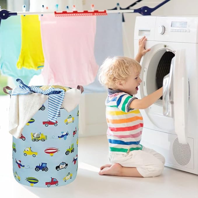 Kids Laundry Basket,Boys Toy Storage Bin,Baby Dirty Clothes Hamper,Nursery Hamper for Bedroom,Gift Baskets(Car)