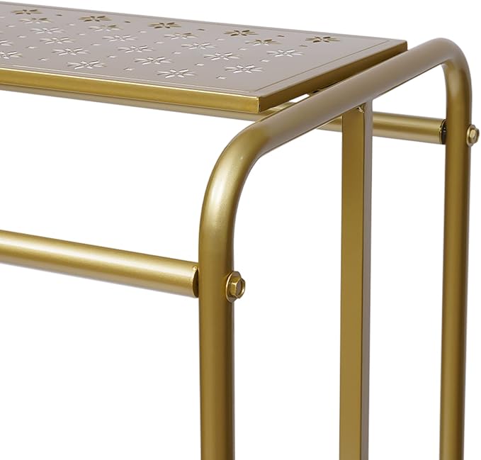 Heavy Duty Gold Clothing, Commercial Gold Rack for Clothes Retail Display Clothes Rack Double Rod Clothing Display Rack Floor Standing Metal Garment Rack for Clothing Stores Iron