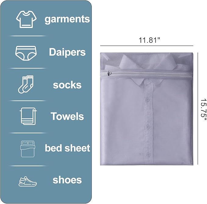 4 pack Mesh Laundry Bags,Mesh Wash Bags,Lingerie Bags for Washing Delicates,12 x 16 Inches lingerie bags for Laundry, Travel Storage Organize Bag for Cotton Clothes,Sheet, Shoes(MIXED COLOR)