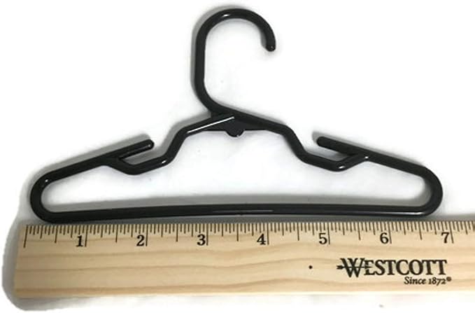 24 Black Plastic Hangers(2 Dozen) for 18 Inch Dolls Clothes