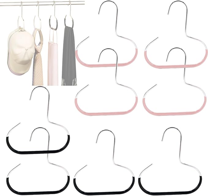 Durable Steel Hangers Maximize Closet Space with Versatile Storage, Hat Organizer Durable Stainless Steel, Durable Steels Hangers for Caps, Ties, Scarves, Clothes (Mixed,8pcs)