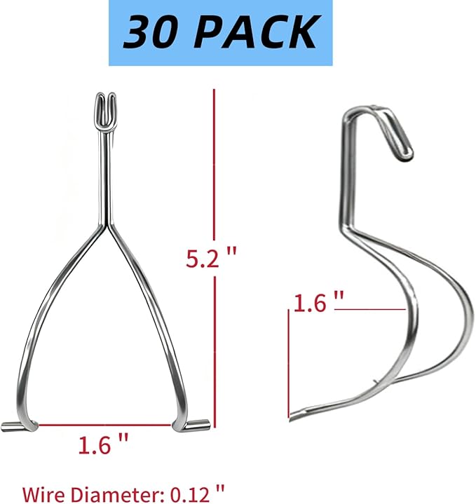 30Pack 5.2″Long Cabinet Door Paint Hangers Rack-No-Drill 304 Stainless Steel Paint Drying Rack for Wood Working Tools Accessories,Universal Size Metal Spray Painting Refinishing Hooks drying rack (30)