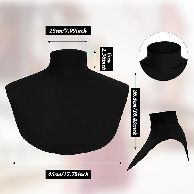 Turtleneck Dickey Extra Large Fake Collar Detachable Dickey Collar Half Mock Turtleneck for Men Women