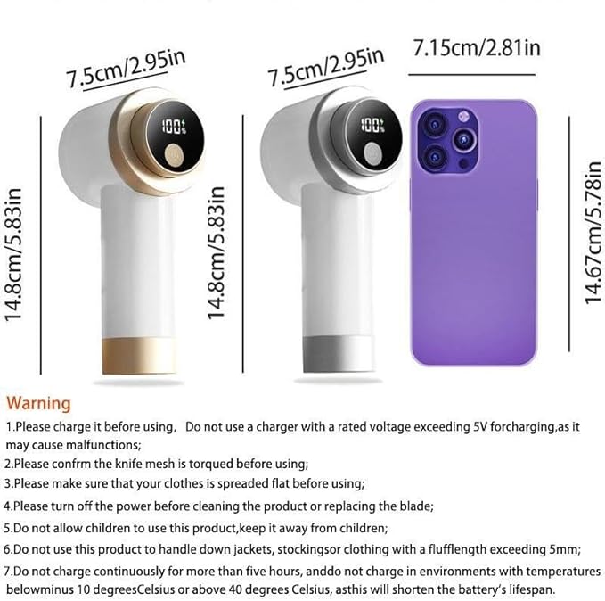 Electric Lint Remover, 1 Count USB Rechargeable 3-Speed Settings Lint Cleaner with LED Display, Household Fabric Shaver for Clothes (Silver)