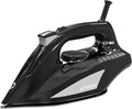 Steam Iron for Clothes Portable Anti Drip Clothes Iron Steam with Non Stick Ceramic Soleplate Auto-Off Self-Cleaning Function Travel Iron with Visible Water Tank for Home (1700W Black)