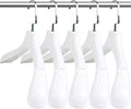 DEDU Suit Hangers for Men 10 Pack, Sweater Hangers No Shoulder Bump Non Slip Width 17.7", Plastic Clothes Hangers White with Metal Hook