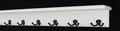 White Shelf Coat Rack with Aged Bronze Double Style Hooks (31" with 6 Hooks)