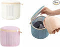 3 Pack Bra Washing Bags for Laundry, Large 7x6in Delicate Underwear Laundry Bags with 3D Structure, Double Frame Support, Soft Side Panels, Thick Mesh(3, Beige & Green & Pink)