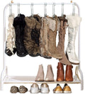 Boottique Boot Organizer: The Boot Rack - Fits in Most Closets- Hangs, Holds, Shapes, & Protects every size and style of Boots (The Boot Rack with 6 Original Silver Hangers)