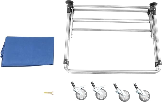 Commercial Laundry Cart with Wheels, 440lbs Rolling Laundry Basket, Heavy Duty Folding Laundry Cart with Oxford Cloth Hamper, 34.25 * 20.47 * 30.7in for Home, Dorm, Hotel, and Commercial Use (Blue)