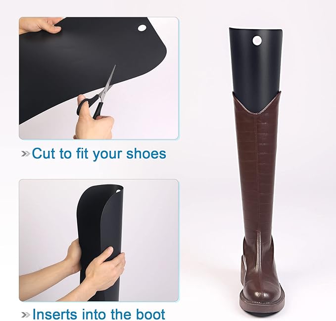 HARFINGTON 10pcs Boot Shaper Form Inserts 9.5 Inch Boots Tall Support for Women and Men, Black