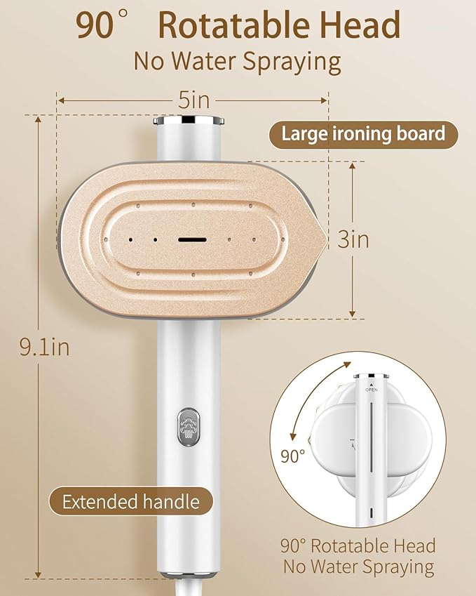 Steamer for Clothes, 2-in-1 Steam Iron for Clothes, 1200W Handheld Steamer 10s Heat-Up, Travel Steamer Fast Wrinkle Removal, Portable Garment Steamer for Home - White, 110-120V