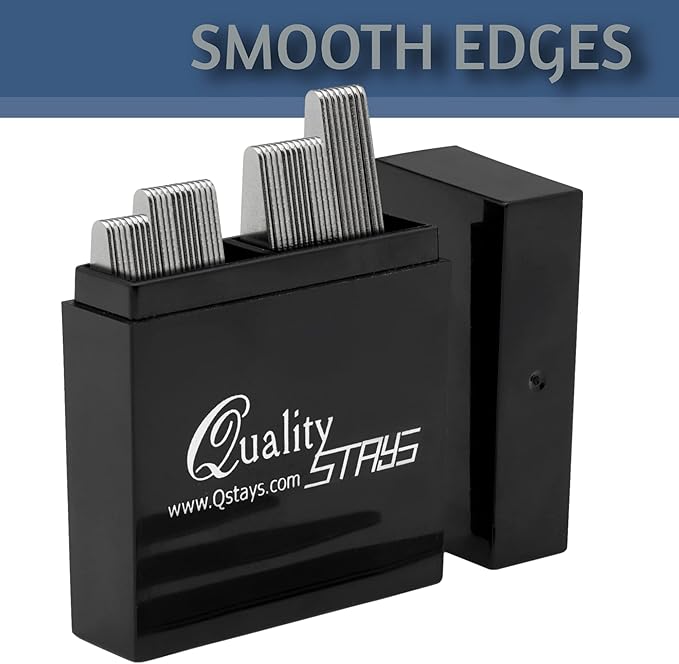 44 Metal Collar Stays for Men – 4 Sizes in Elegant Black Box